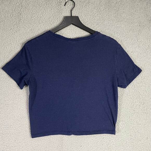 Divided by H&M Miami Florida Navy Graphic Knot Crop Tee Women’s M Y2K Streetwear - Picture 3 of 6